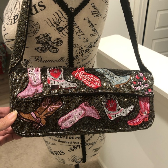 Handbags - Chic Embellished Shoulder Bag with Boot Designs